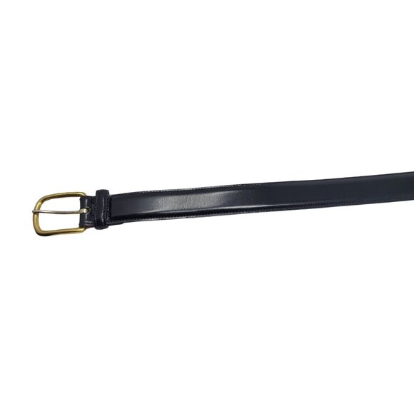 Trafalgar Black Cortina Leather Belt Mens 30 Handmade USA Brass Buckle Timeless - Picture 5 of 12